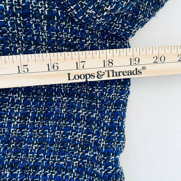 Tommy Hilfiger Blue Black Clueless Button Snap Front Tweed Suit Jacket Blazer 10 - Picture 5 of 11